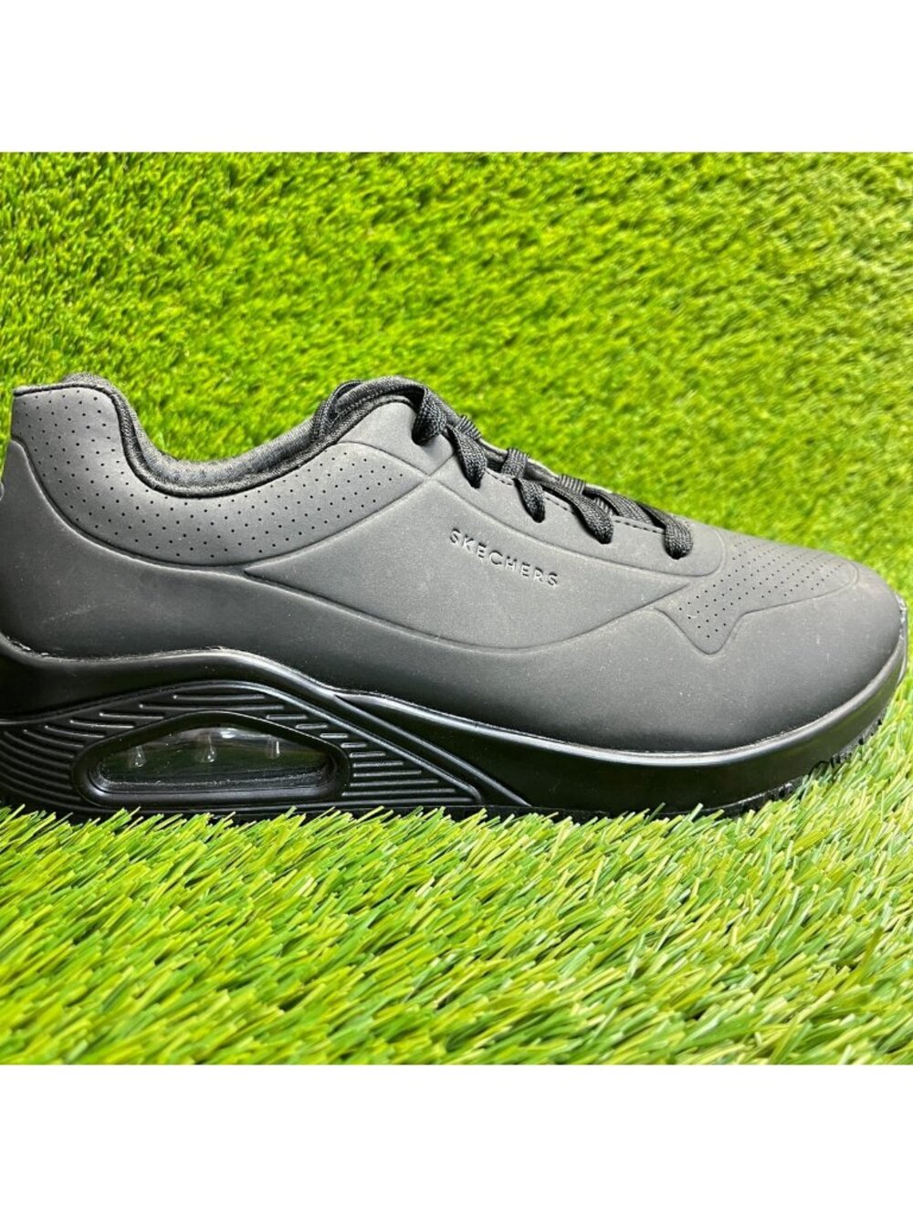 Skechers Uno SR Womens Size 9.5D Triple Black Slip Resistant Work Shoes Sneakers